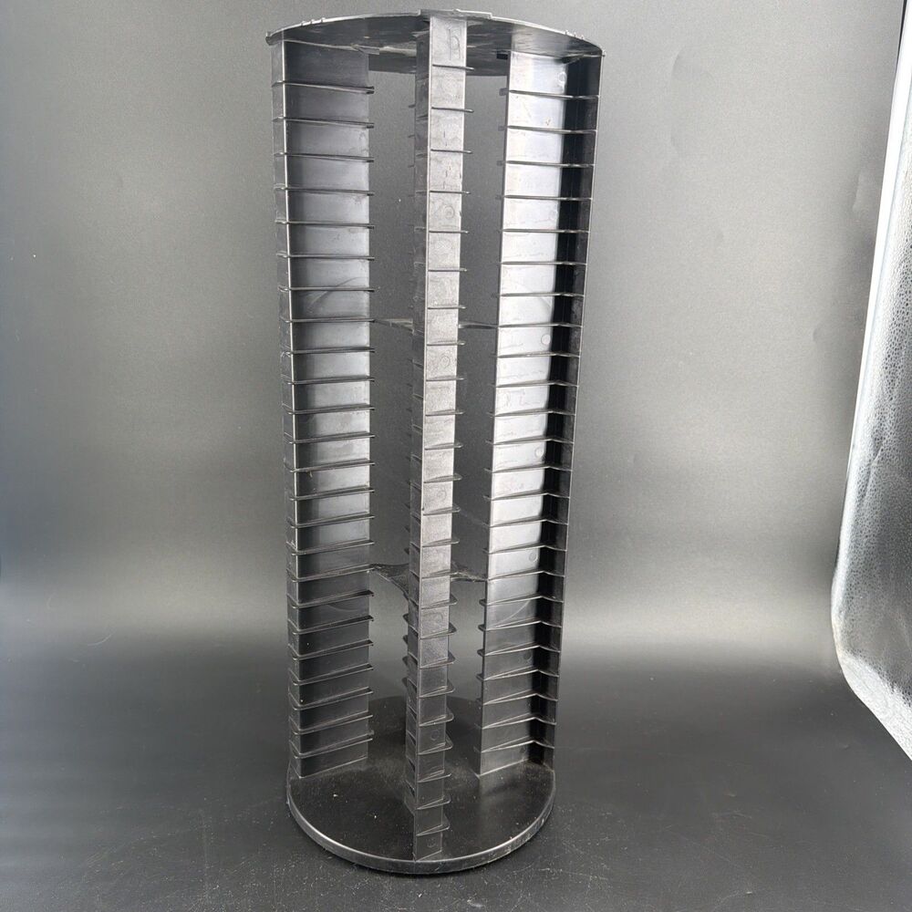Fellowes 100 Cassette Tape Carousel Rotating Storage Tower Rack Case Spinning
